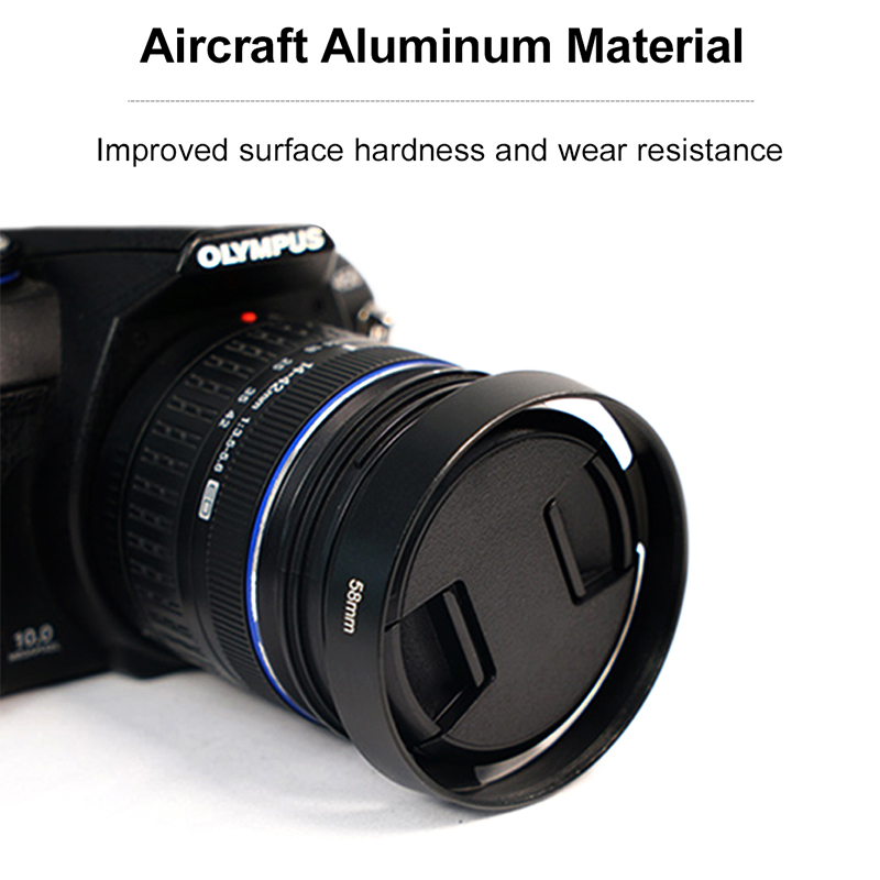 37/39/40.5/43/46/49/52/55/58/62 ミリメートル金属中空カメラレンズフード富士ニコンペンタックスソニーオリンパスキヤノン中空レンズフード