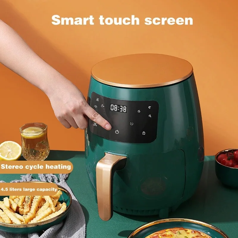 MicroData-Friteuse à air sans huile, friteuses à air profond intelligentes, cuisinière en surpoids à air chaud, Smart Touch, four 1400, 4,5 l, 360 W