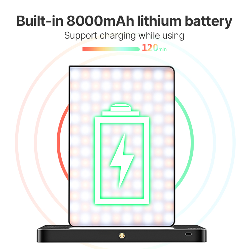 Ulanzi LT003 RGB Video Full Panel 8000MAh Âm Trần 2500-9000K CRI 95 Chụp Hình đèn Studio 266 Hạt Livestream