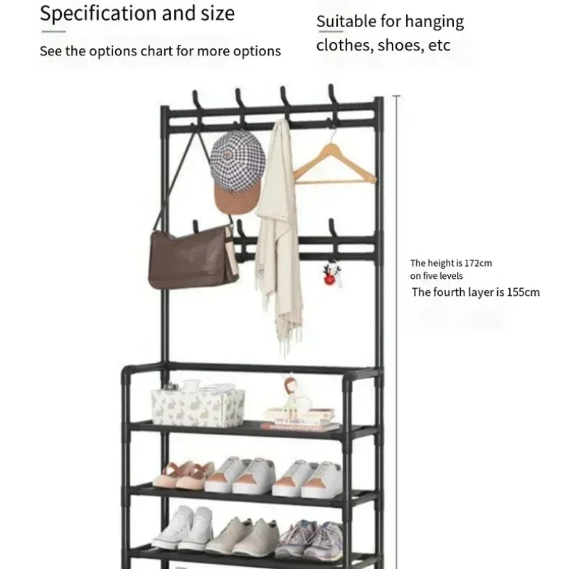 เสื้อผ้าหมวกแขวนชั้นวางรองเท้า Multi-ayer ชั้นวางรองเท้า Simple ชั้นรองเท้าและหมวก Racks รับน้ําหนักห้องนั่งเล่น Organizer ชั้นวางของ