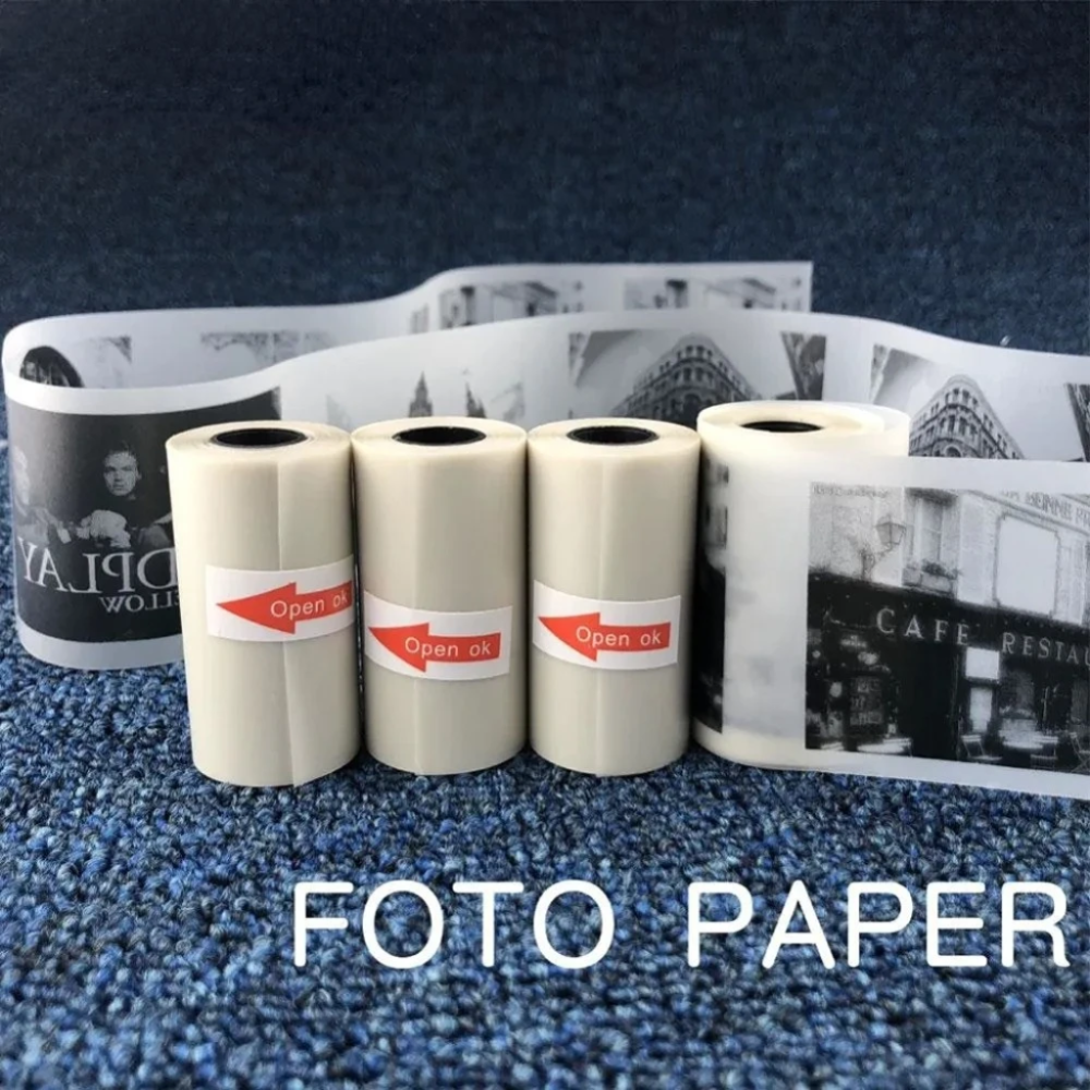 Papel autoadesivo térmico transparente, 57x25mm usado para papel de impressão fotográfica de micro impressora térmica
