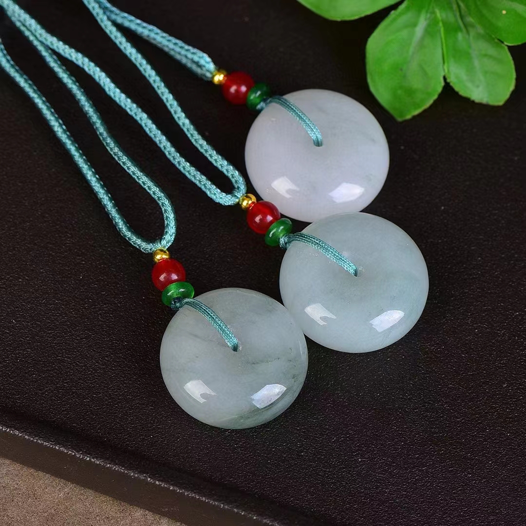 Tianshan Jade Donut Pingente para homens e mulheres, colar de pedra natural, amuleto, fivela de segurança redonda
