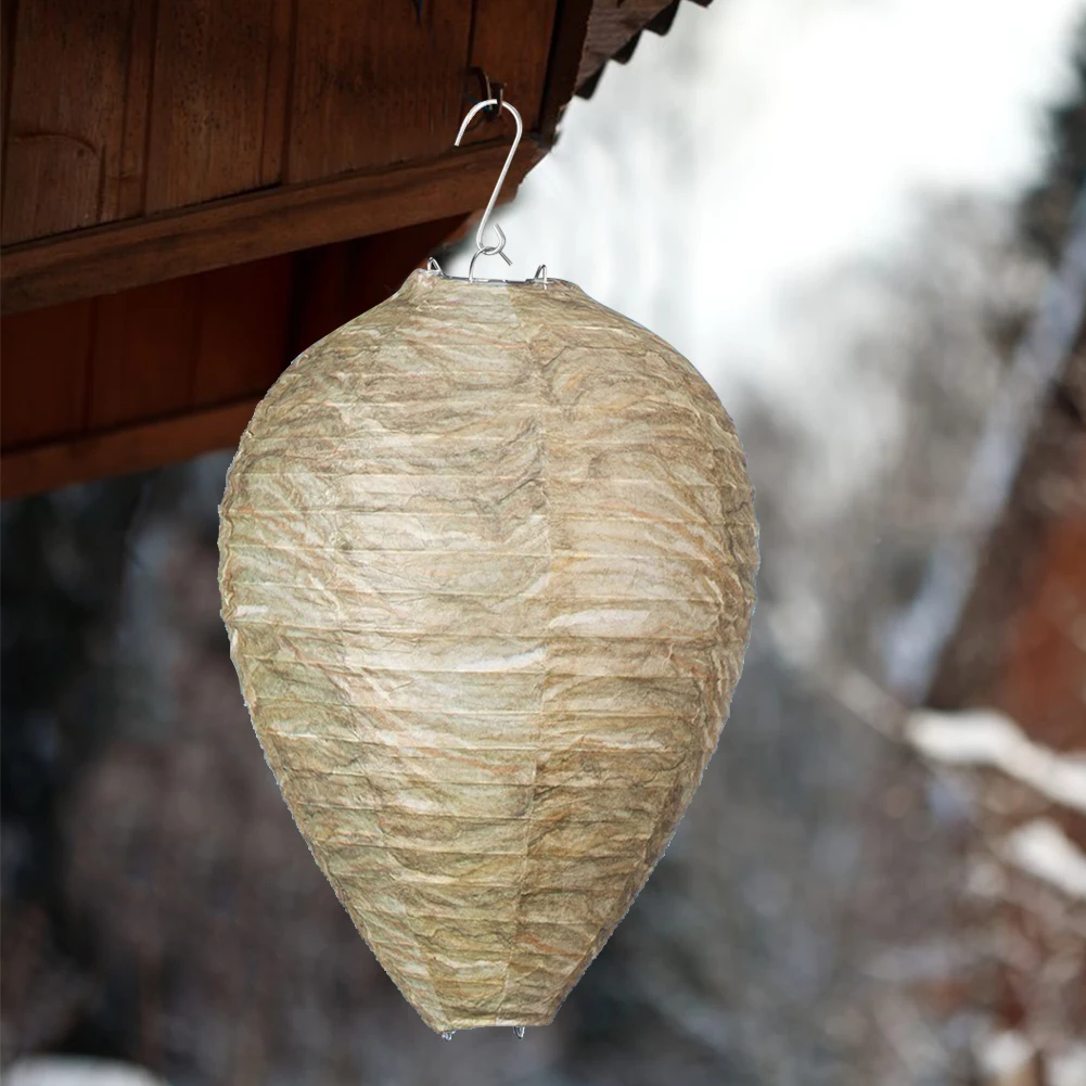 1-5Pcs Wasp Nest Decoy Hornets Deterrents Non-Toxic Fake Nest Bee Decoy Beehive Lanterns Hanging Patio Garden Repellent Trap