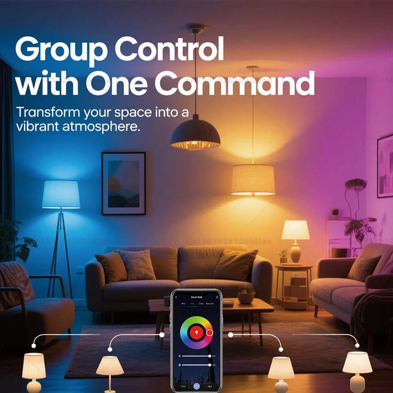 Tuya Wifi E14 Lampada a candela Controllo app Lampadina intelligente 5/7/9W RGB + CW Luce LED Dimmerabile Lampade di gruppo di cristallo Funziona con Alexa Google