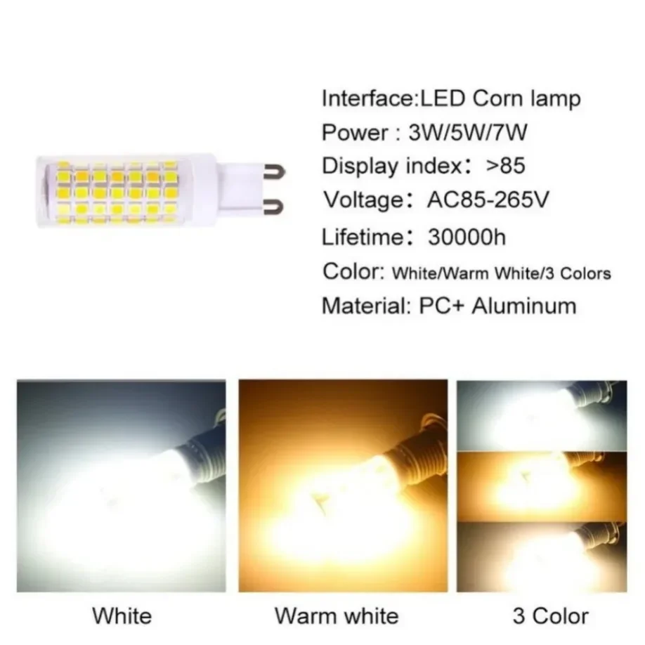 G9 led bulb 3W 5W 7W AC 220V G9 led lamp SMD2835 G9 LED Corn light Replace 30W 40W 50W 70W 80W halogen light Home lighting