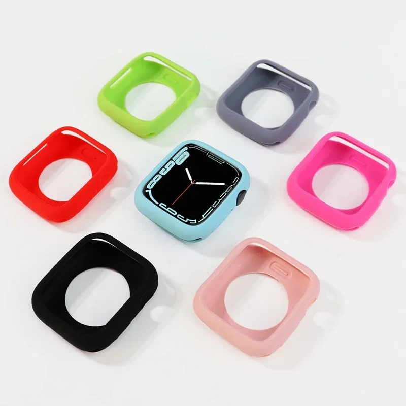 Candy Silicone for Apple Watch Case Ultra 46mm 42mm 49mm 45mm 44mm 41/40mm Soft Protector Accessories iWatch Series 10 9 8 Se 7