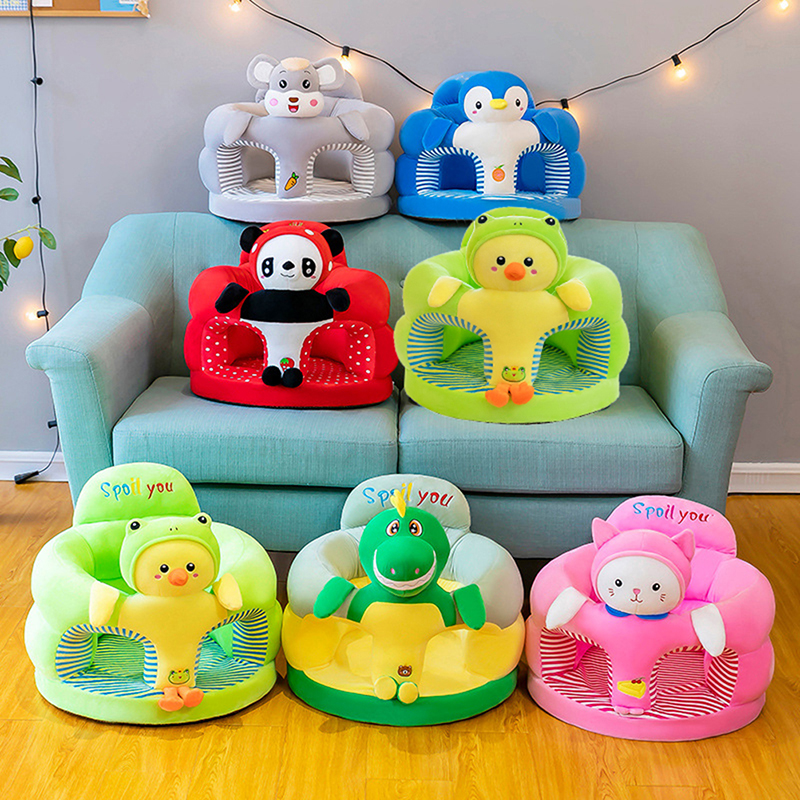 Silla para sentarse de bebé, funda de alta calidad con forma de Animal bonito, funda de sofá de felpa, cojín de asiento de soporte de aprendizaje para bebés