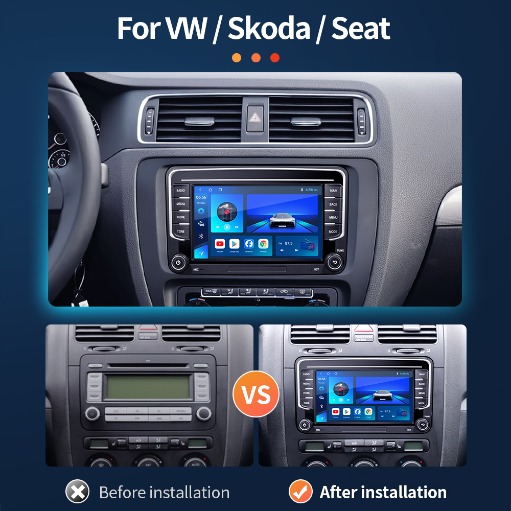 GRANDnavi Android13 autoradio GPS pour VW Volkswagen Skoda Octavia Golf 5 6 Touran Passat B6 Polo Jetta 2Din lecteur multimédia