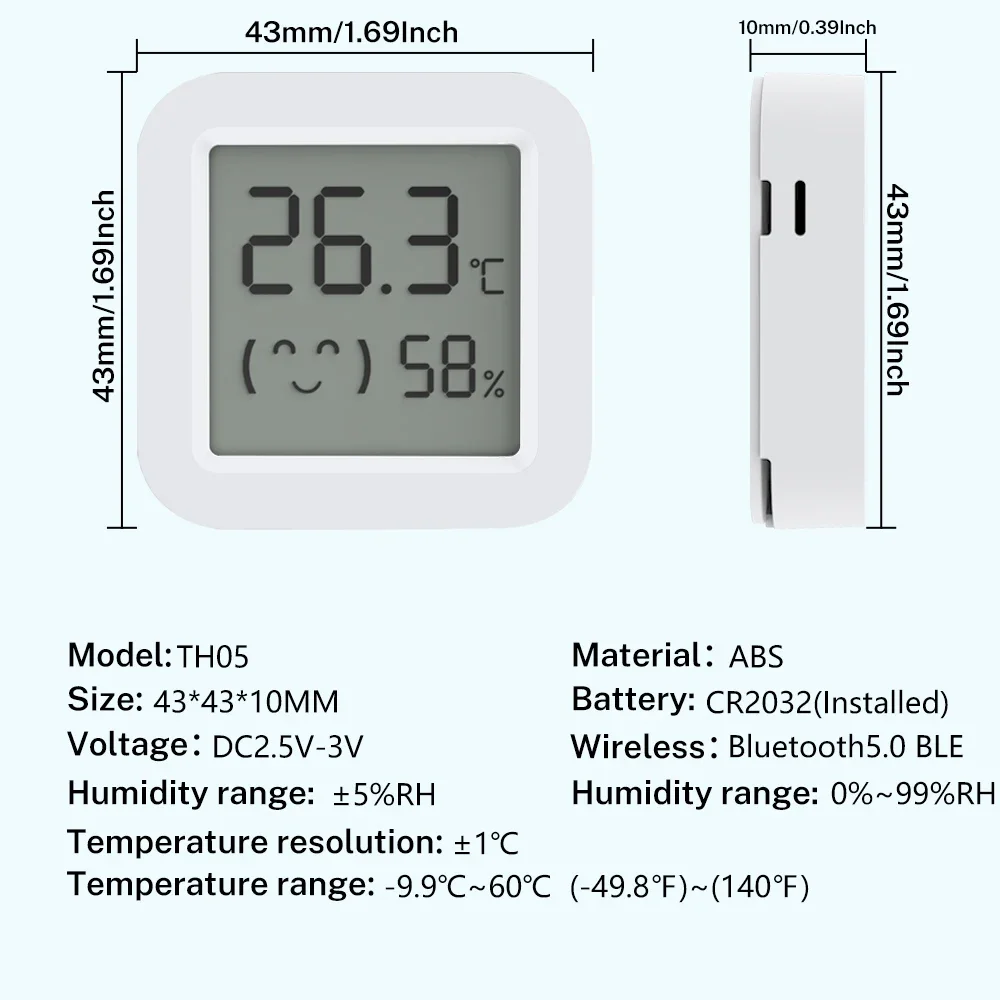 Tuya sensor de temperatura e umidade tela lcd bluetooth-compatível app monitor de controle remoto para casa ambiente vida inteligente