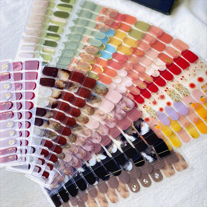 Envolturas semicuradas, pegatinas de Gel rápido para uñas, envolturas de Gel para uñas sólidas, adhesivo de cobertura completa, pegatina de Gel para uñas, decoración de manicura de cobertura completa