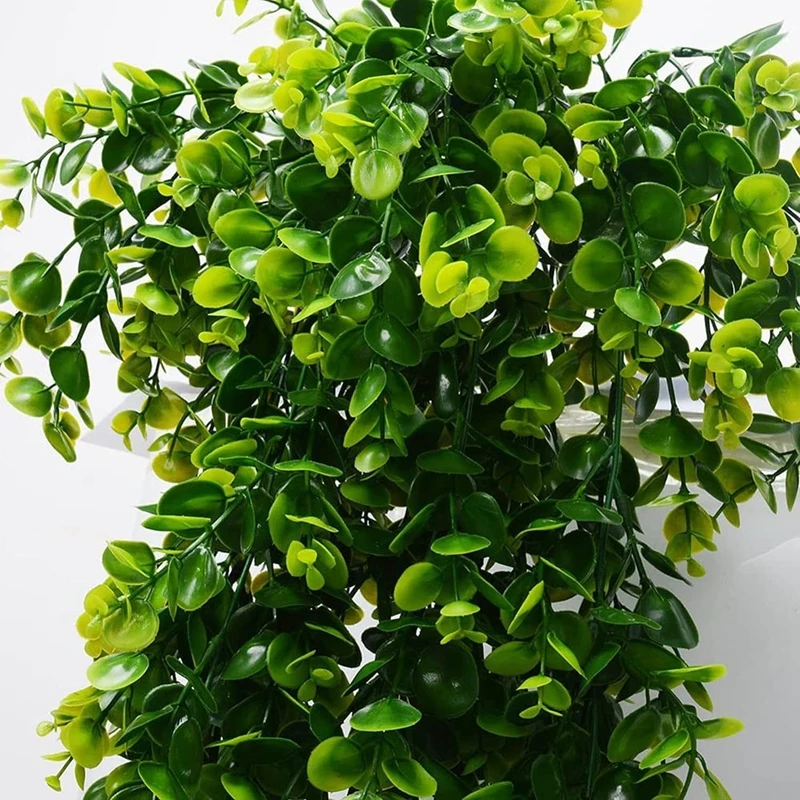 1 pz artificiale 5 forchette rattan eucalipto appeso a parete simulazione verde piante sospese finte vite fai da te casa decorazione esterna pianta