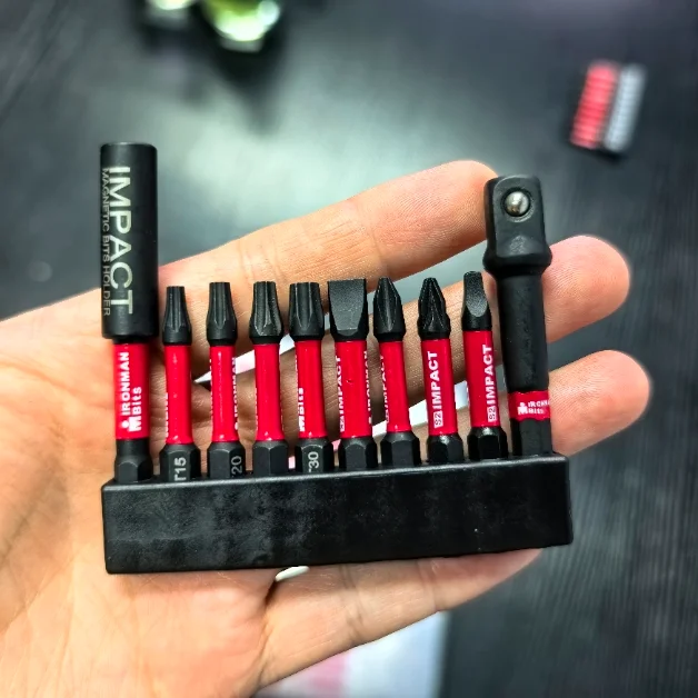 Juego de brocas de controlador de potencia Impact X50 de 2 pulgadas mixtas, broca de acero de aleación S2 con organizador de almacenamiento