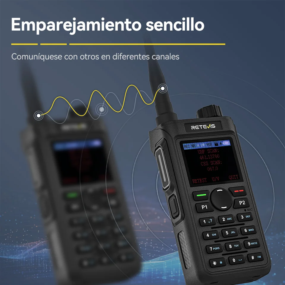 Retevis C62 walkie talkies de largo alcance radio a pilas emisora radioaficionado radio emergencia supervivencia radio portátil recargable walkie talkie larga distancia profesionales UHF VHF camping radio supervivencia