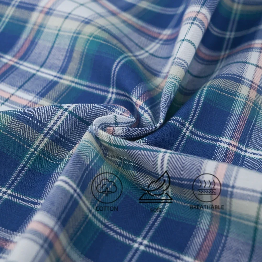 3PCS dünne Baumwolle Plaid Herren Taschentuch weiche Gentleman Taschenhandtuch für Anzug 43cm/16,9in Größe