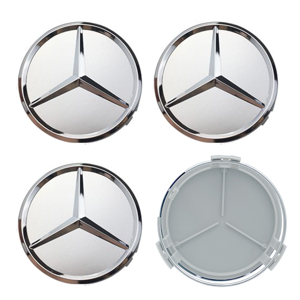 4 Uds 75mm tapas centrales de rueda de coche llantas tapas de cubo para Mercedes Benz W204 205 A B C E S CLA CLK ML GLK GLA GLB GLC CLAS Accesorios