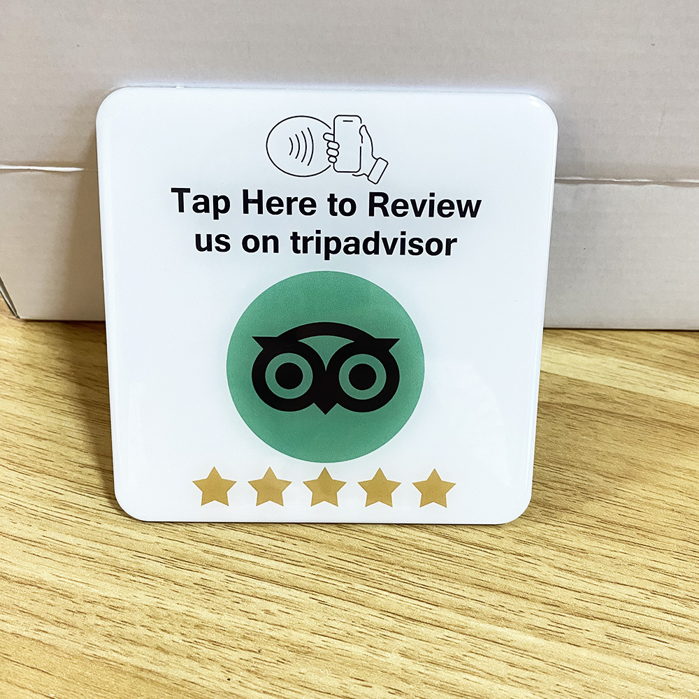 3,93 "X 3,93" Instagram Facebook Google Tripadvisor Trustpilot revisión NFC Tap Card Sign placa epoxi autoadhesiva adhesiva