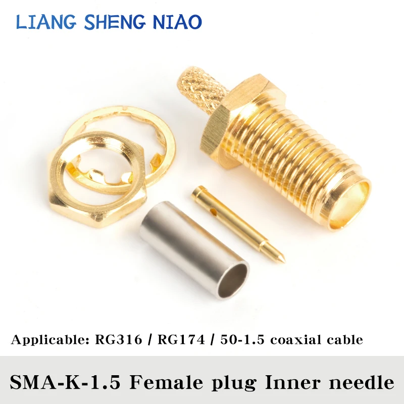 10ชิ้นแจ็คตัวเมียแบบ SMA ตัวผู้/ขั้วต่อ RF สายเคเบิ้ลสำหรับ RG174 LMR100 RG316อะแดปเตอร์ชุบทอง
