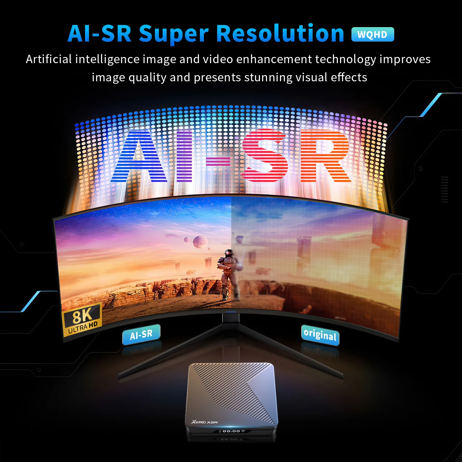 X88 PRO X5M 안드로이드 14 TV 박스 Amlogic S905X5M HD 8k 2.4G 5G Wifi6 BT5.0 1000M 랜 3D