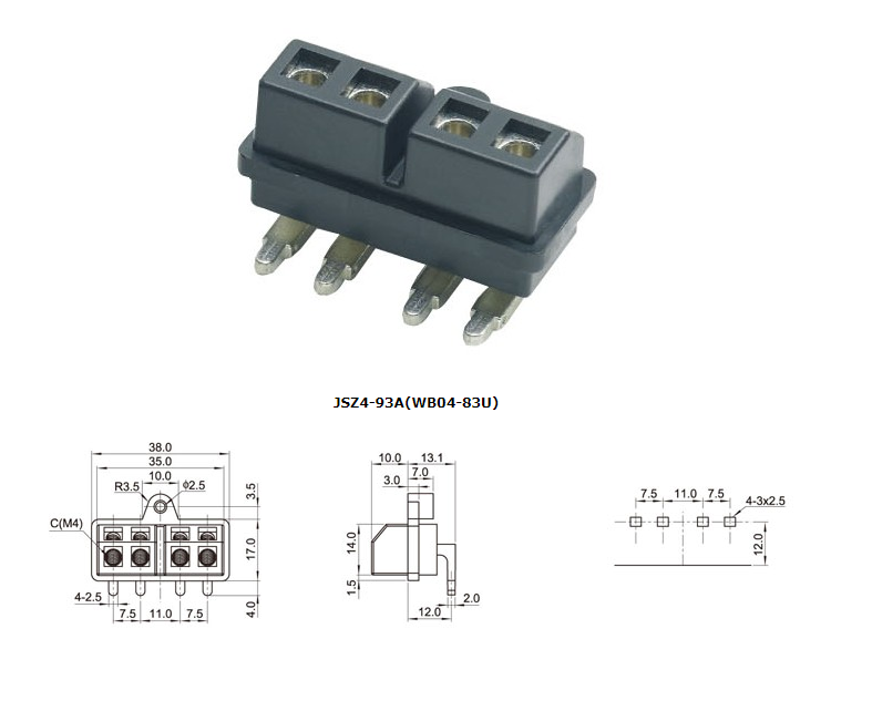 Anschluss klemme des JSZ4-93A Auto-Leistungs verstärker anschlusses