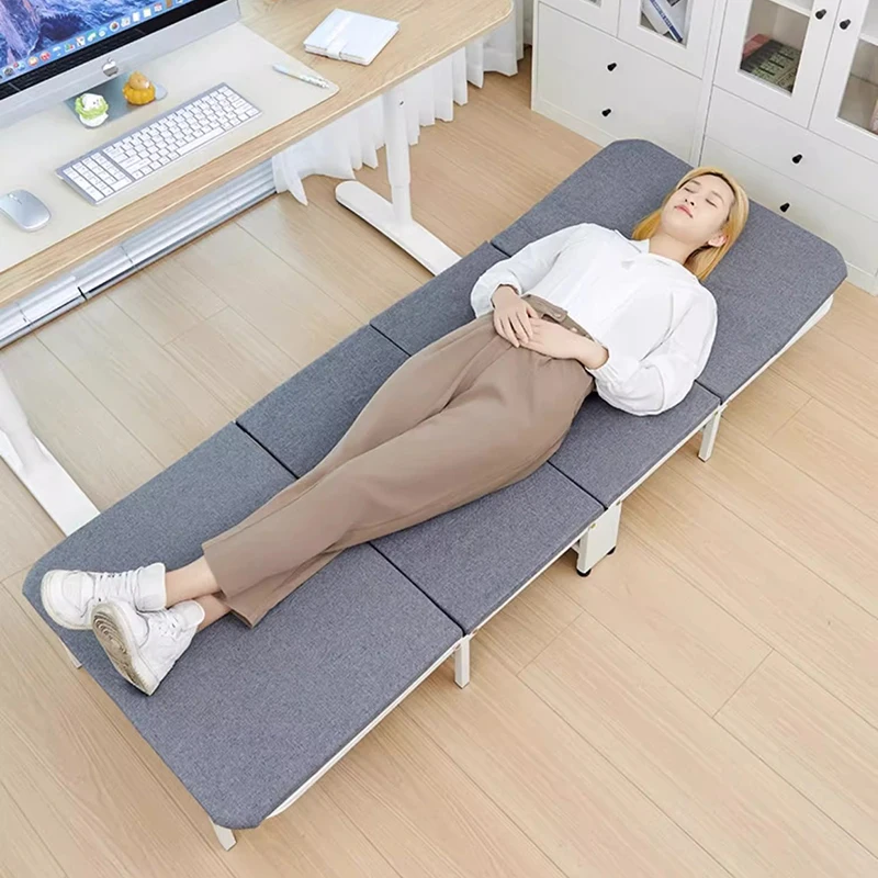 1인용 폴딩 베드 접이식 침대 모던 패브릭 휴대용 캠핑 간이 침대 간단한 가정용 가구