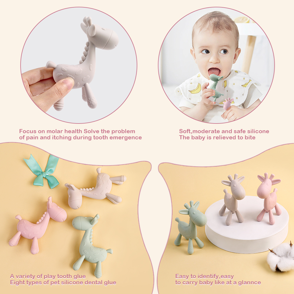 TYRY HU-Ensemble de soins des dents en silicone pour bébé TeWindsor, protecteur de dents en forme de cerf mignon, silicone de qualité alimentaire, 1PC