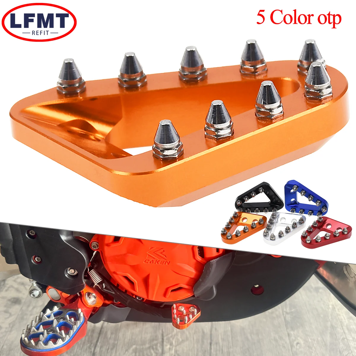 Pedal de freno trasero CNC para motocicleta, placa de punta de paso para KTM XC XCF XCW SX SXF EXC EXCF TPi Six Days 150 250 300 350 450 500 2017-2023