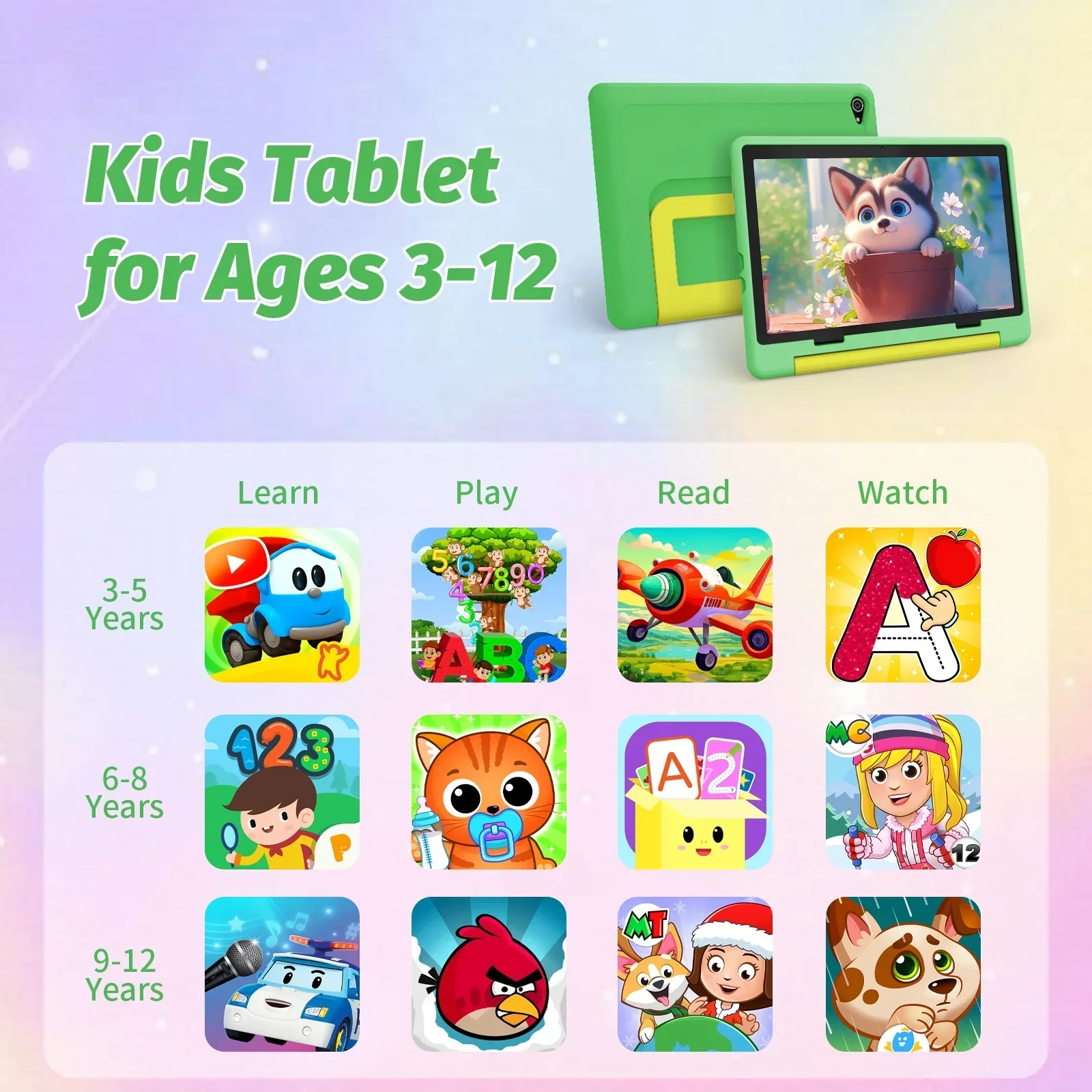 Criança tablet 10 Polegada android 15 octa núcleo 14gb ram 64gb rom 128gb expansível 5000mah wifi bluetooth presente das crianças software