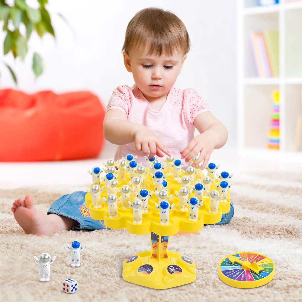 นักบินอวกาศ Balance Tree เกม Balancing Board เกมปฏิสัมพันธ์ระหว่างพ่อแม่และลูก Tabletop Balance เกมของเล่นปริศนาอวกาศของเล่นของขวัญ