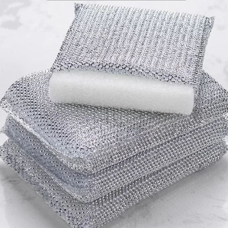 4 Stück, Küchen-Geschirrspülschwamm, schadet dem Topf, Bürstentopf-Artefakt nicht, kratzfreier Reinigungsschwamm für den Haushalt