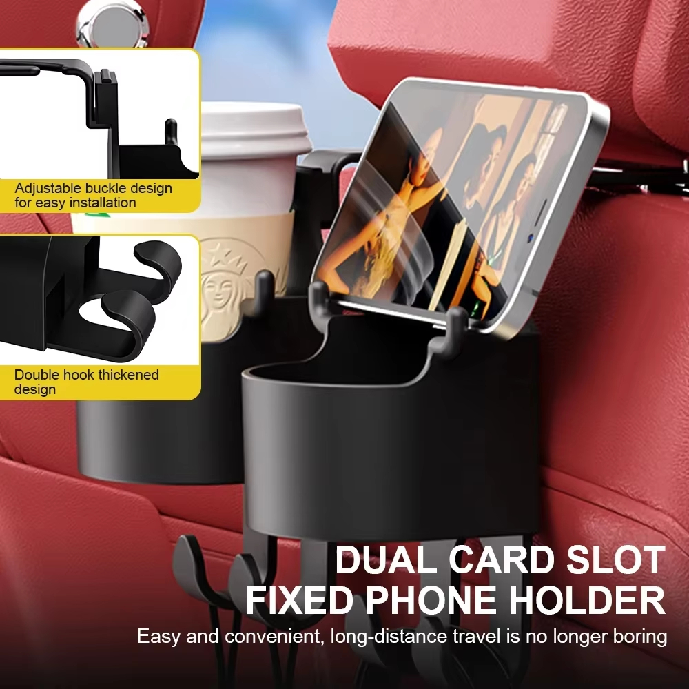 ใหม่รถที่นั่ง Headrest Hook Hanger จัดเก็บ Universal พร้อมถ้วยสําหรับกระเป๋าถือ Fit Universal รถอุปกรณ์เสริม