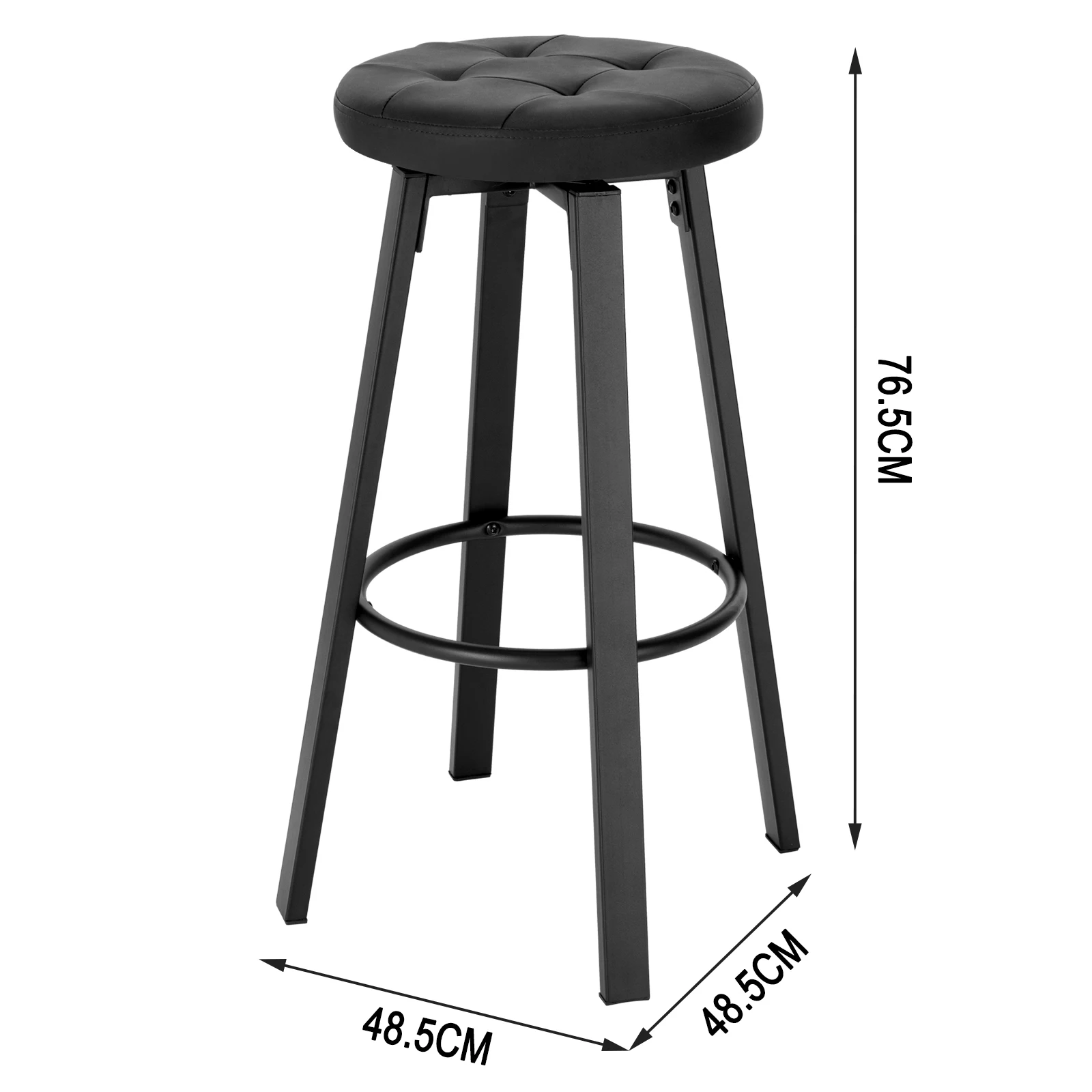 WOLTU 2 unids/set taburetes de Bar de piel sintética con asiento giratorio 4 patas de Metal taburetes altos con reposapiés para comedor cocina cafetería