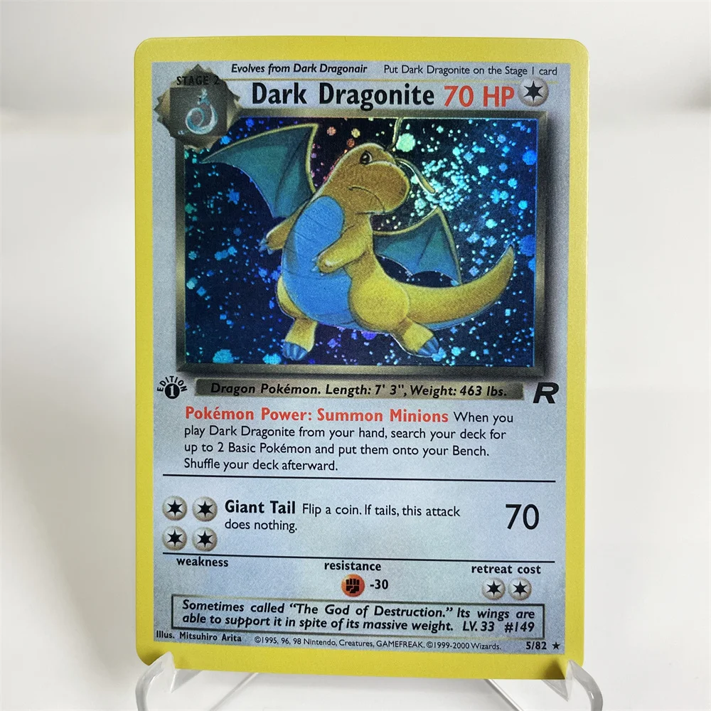 ホログラフィック PKM コレクションカード PTCG プロキシカード ブルーコア紙カード キッズ PKM ダークライチュウ/ドラゴナイト/アンブレオン/スイコンク