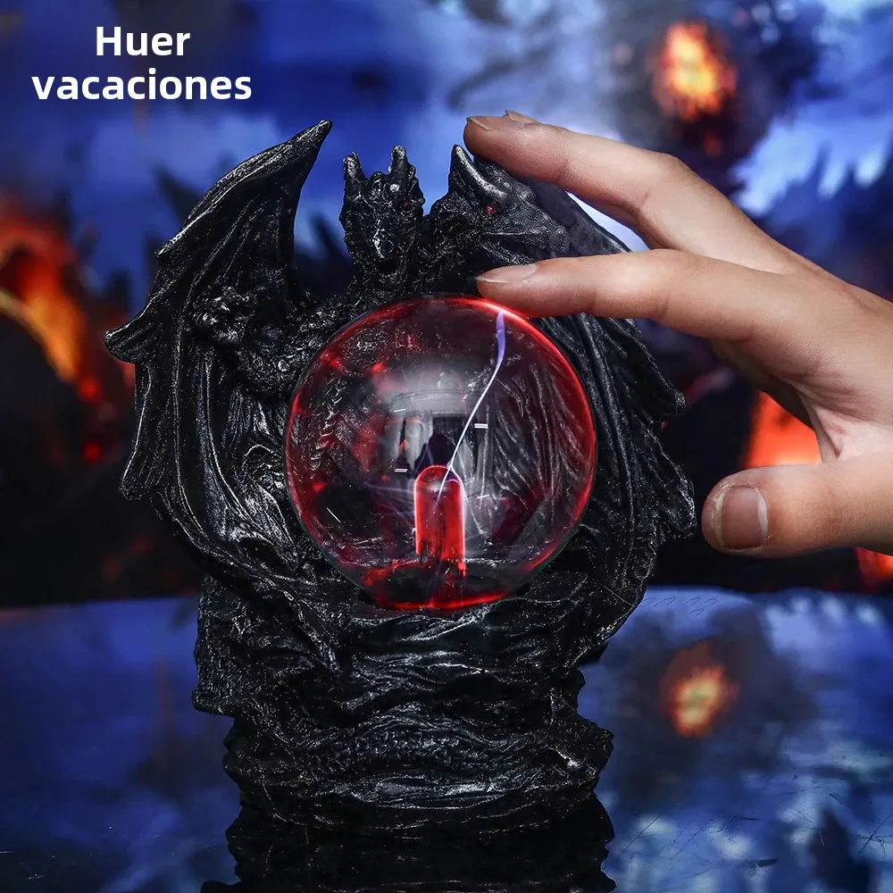 Lampe Plasma Dragon à Double tête 5V USB, boule de verre de 3 pouces, Induction tactile, illumination scientifique, décoration de Table d'intérieur fraîche