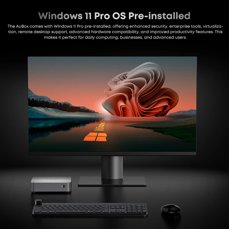 CHUWI AuBox AMD R7 8745HS/Intel i9-13900HK Mini PC 32GB 1TB SSD Windows 11 4K 60Hz pantalla AI-Link WiFi 6 BT 5,1 extender M.2 2T * 2