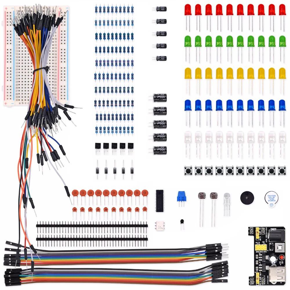 DIY Project Starter Electronic DIY Kit With 830 Tie-points Breadboard for Arduino R3 Electronic Components Set