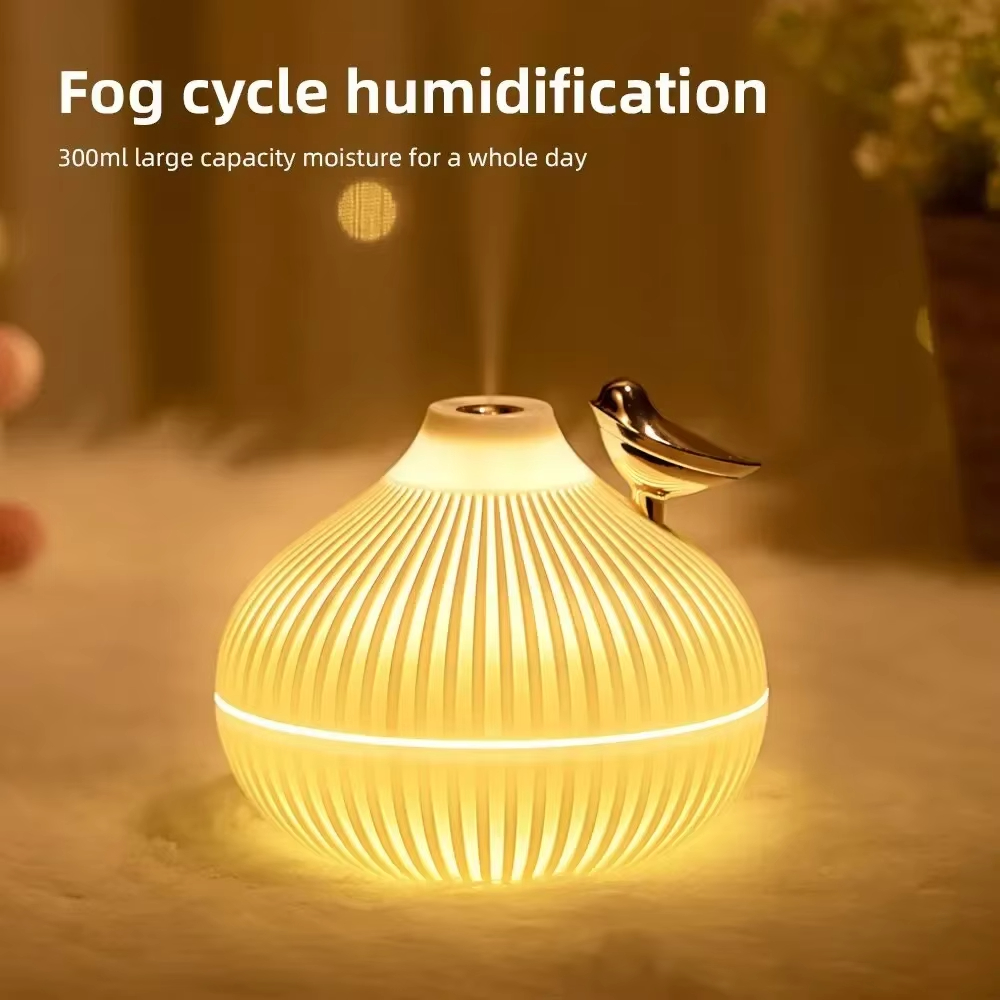 加湿器香りクリエイティブ玉ねぎの形夜の光静かな睡眠デスクトップオフィスエアコンルーム給水USB ﻿