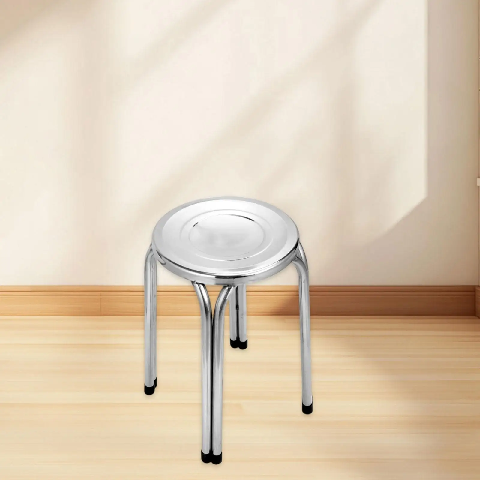 Banco de empilhamento redondo antiderrapante prático metal resistente banco de barra de aço inoxidável para sala de jantar escritório em casa interior ao ar livre