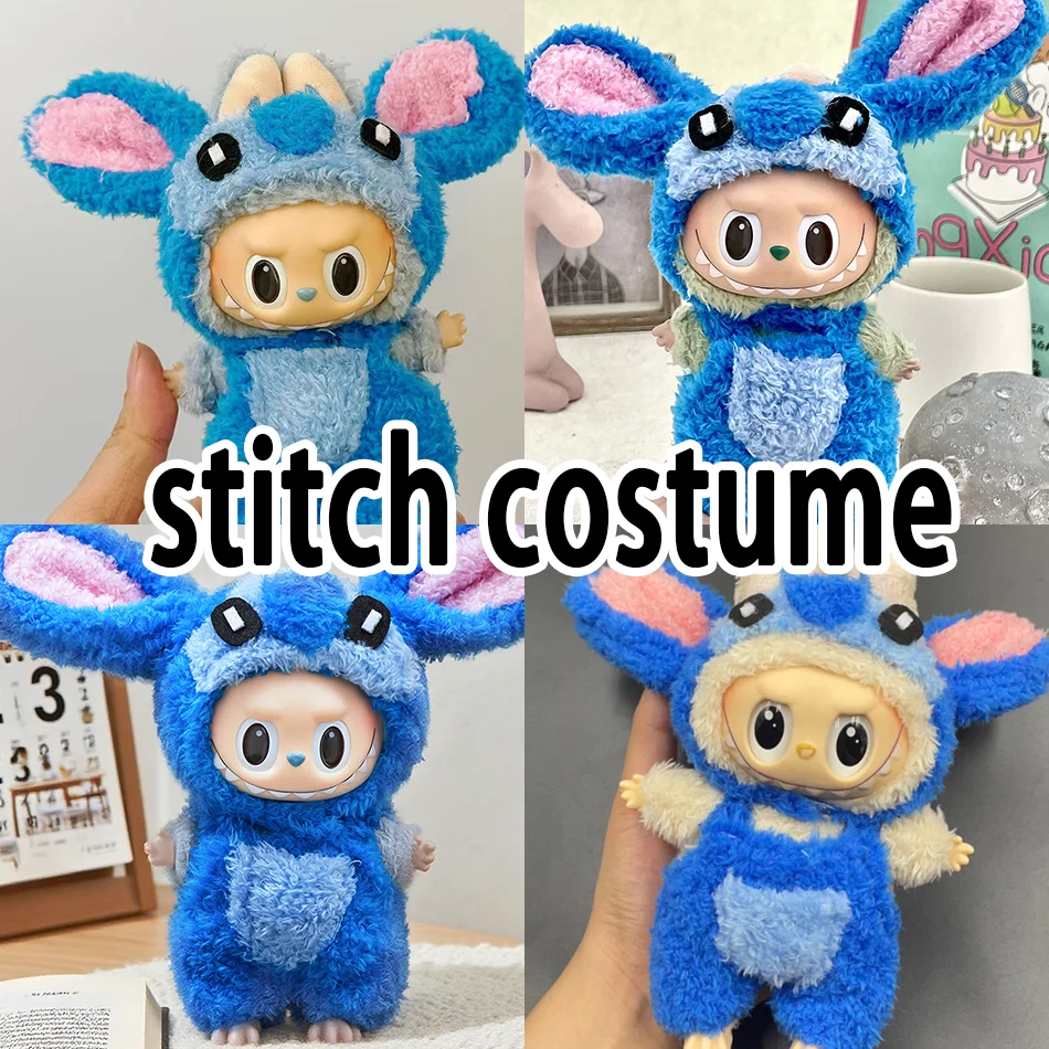 15-17 cm Labubu Puppe Stich Niedliches Set Zubehör Hängezubehör LabubuV1 V2 V3 Geburtstag Kinderspielzeug Geschenk