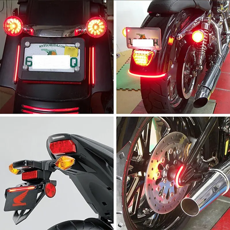 Luz de freno de motocicleta 2835 3014 lámpara de cola universal SMD accesorios universales para coche