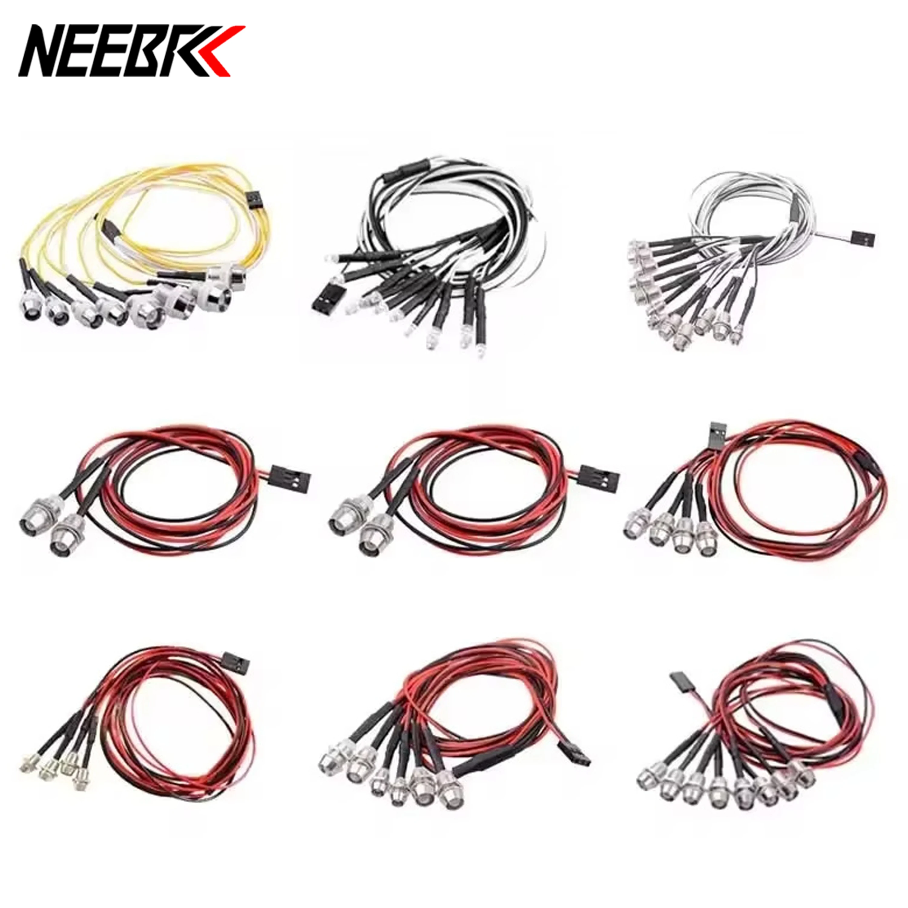 RC LED Light ชุดไฟหน้าสําหรับ 1/10 1/8 1/12 RC รถรถบรรทุก Crawler Drift ไฟหน้ารถไฟท้าย TRAXXAS HSP HPI MN99 MN90 Wltoys