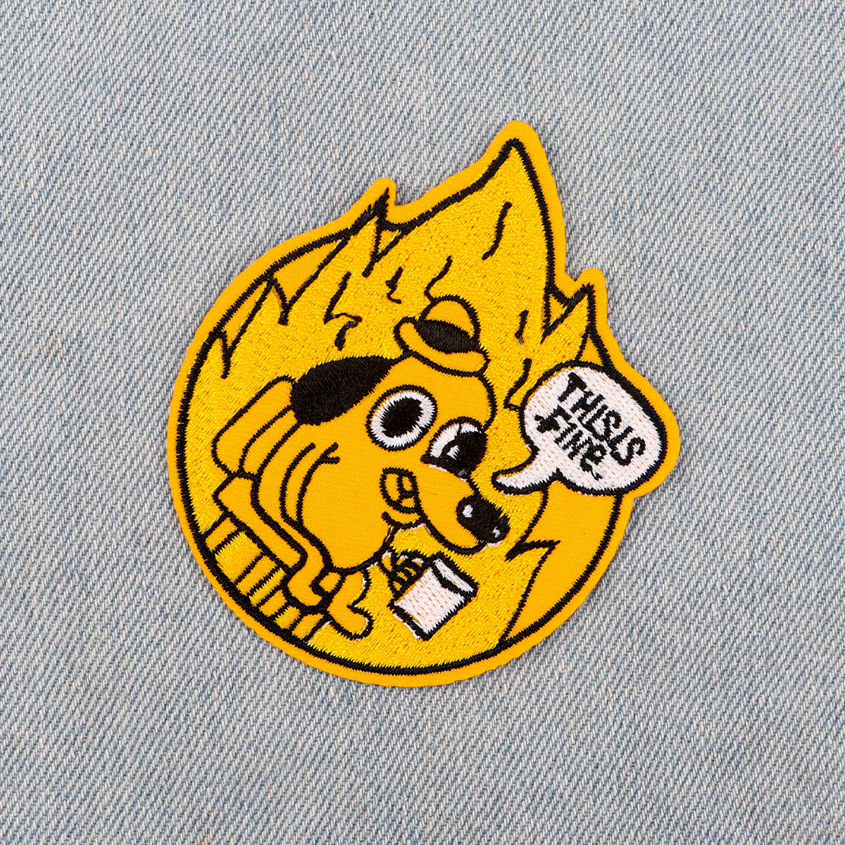 Cartoon Katze gelb Hund gestickte Patches für Kleidung Patches DIY Eisen auf Patches Patch Applique Aufkleber Abzeichen Zubehör