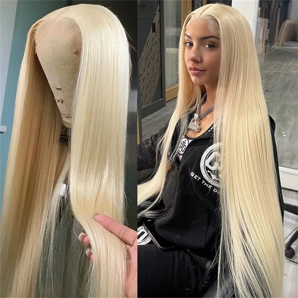 Prosto 613 blond 13x6 HD koronkowa peruka na przód ludzki włos brazylijski przezroczysty 13x4 koronkowe peruki z przodu dla czarnych kobiet
