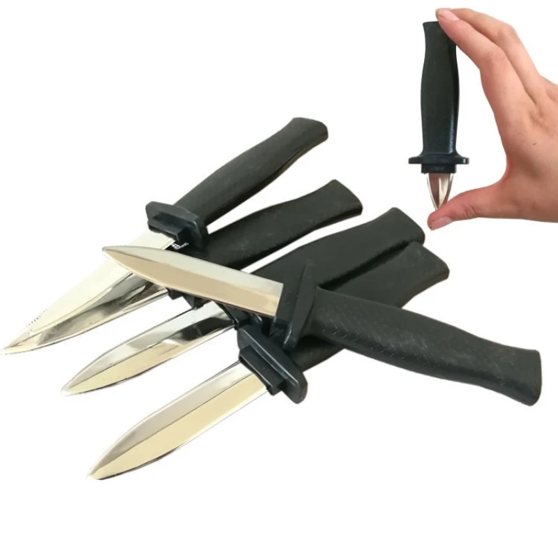 Halloween Trick People Simulation Dagger Funny Props Touching People Telescopic Bayonet Sliding Leaf Prank Child Toy Gadget