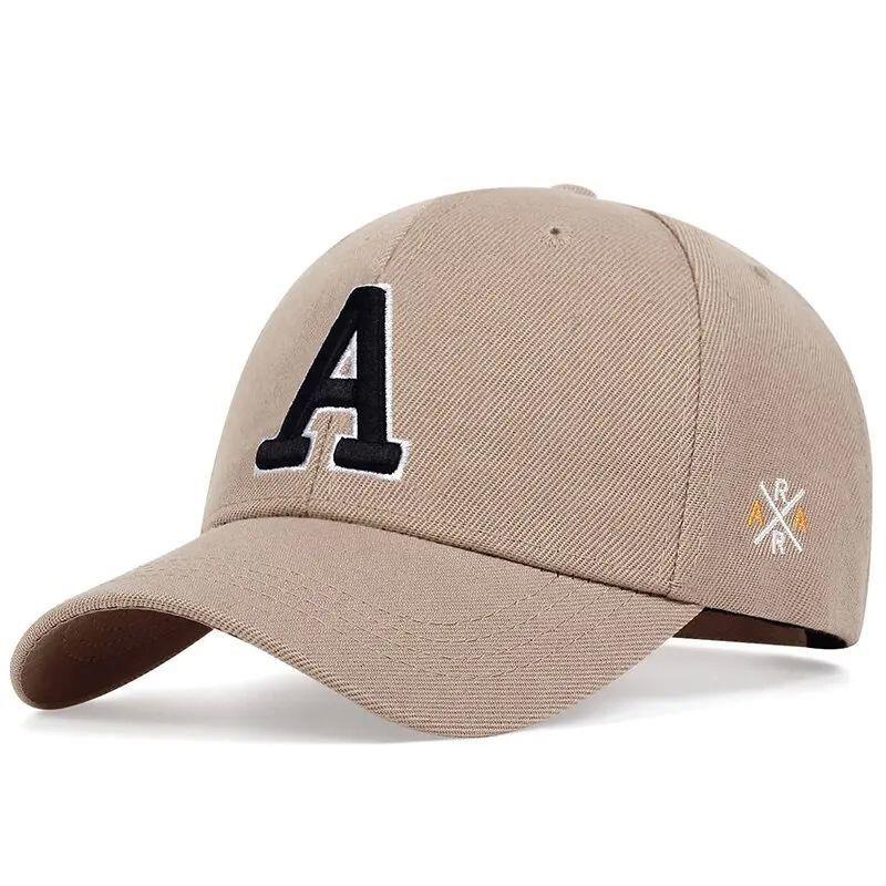 Casquettes de baseball unisexes avec lettre A brodée, chapeau décontracté réglable, chapeau de protection solaire, printemps et automne, extérieur
