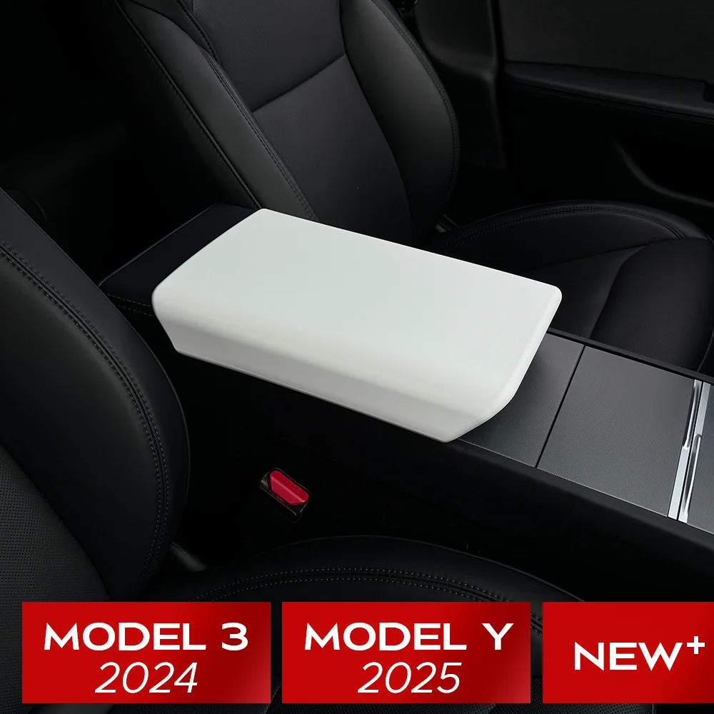 Для Tesla Model Y Juniper Launch 2025 Model 3 Highland 2024 TPE Мягкий чехол Крышка центральной консоли Крышка центрального подлокотника Аксессуары