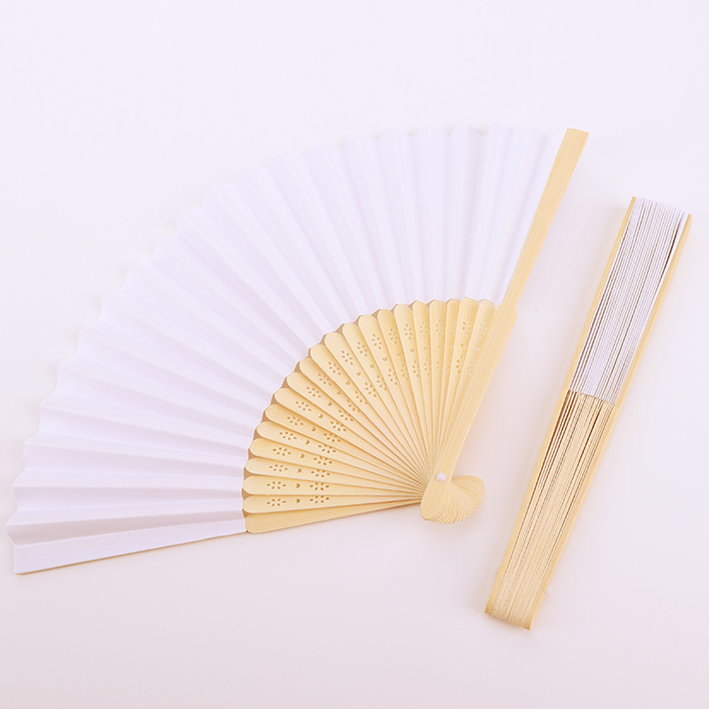 1-50pcs DIY Paper Bamboo Folding Fan Adults Children's Calligraphy Painting Practice Blank White Folding Fan Wedding Gifts