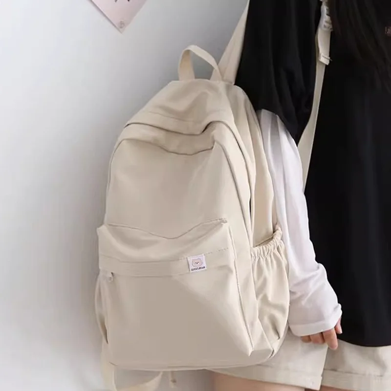 Zaino per studenti di grande capacità, dolce e morbido, tinta unita, nuovo stile per uomini e donne, studenti universitari, semplice e alla moda