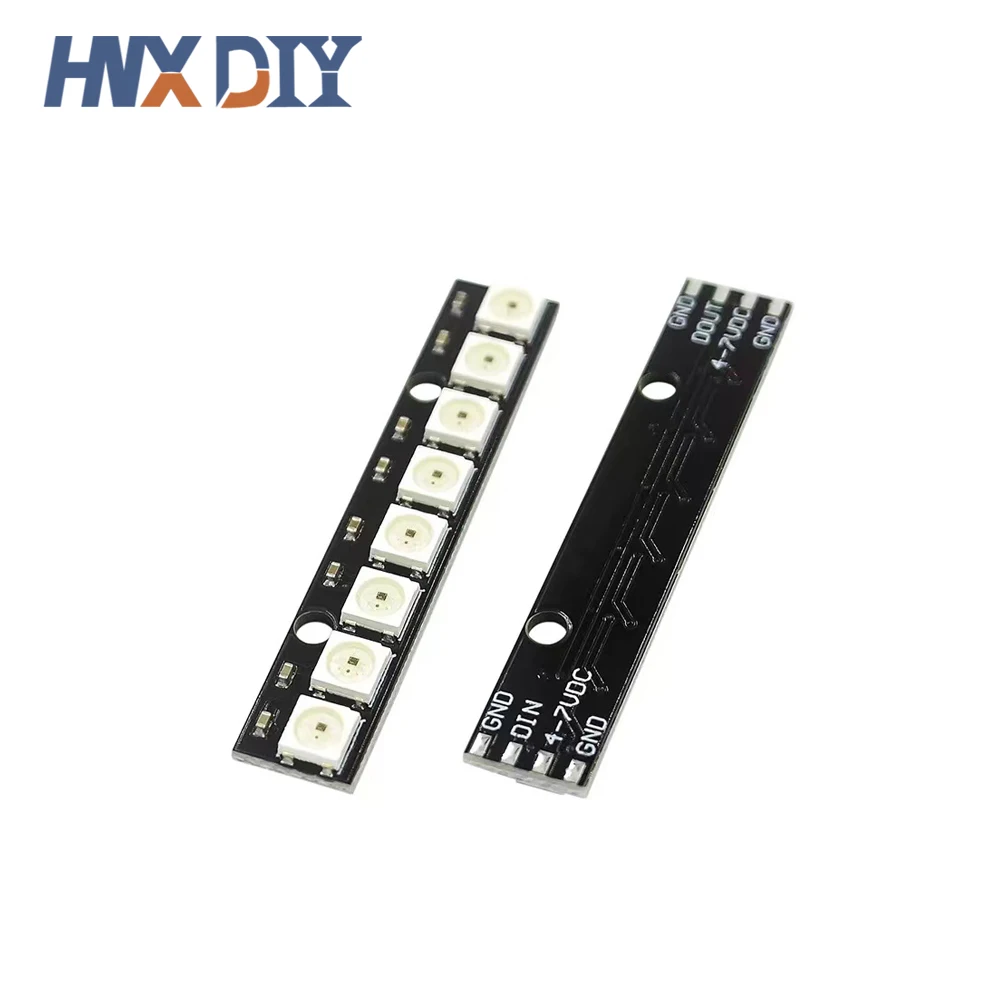 5/10 Uds 8*1Bit 8 Bits WS2812 5050 RGB módulo de Panel de lámpara LED completo 5V WS2812B LED de arco iris preciso para Arduino luces de 8 canales