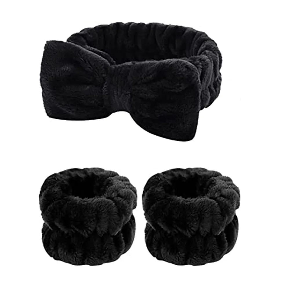 Mignon bracelet en peluche cravate de cheveux masque de maquillage résistant à l'humidité manchon couverture anneau de cheveux casque femmes