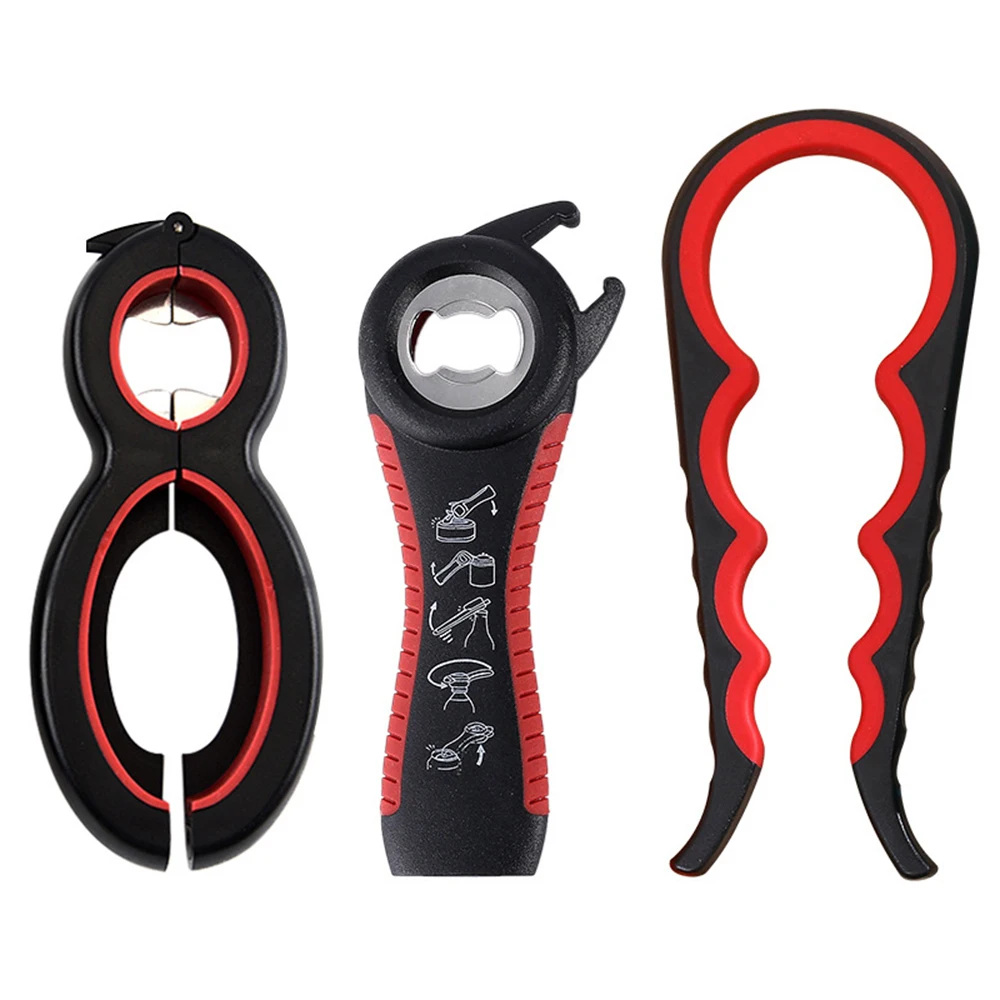 Multifunctional 6-in-1 Jar Opener And 4-in-1 Bottle Opener with Non-Slip Lids Gripper - Kitchen Tool for Easy Opening